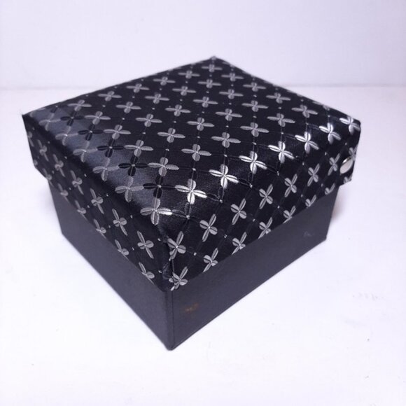 NEW 3-Pc Boxed Gift Tie Set Coordinated Print Cuff Links Pocket Square - Picture 7 of 8